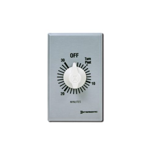 Intermatic FF30MC 30-Minute Countdown Wall Timer - Brushed Metal